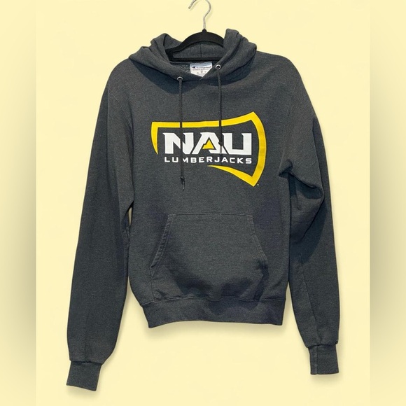 NAU Northern Arizona University Champion Gray and Yellow Hoodie Sweatshirt XS - Picture 1 of 6